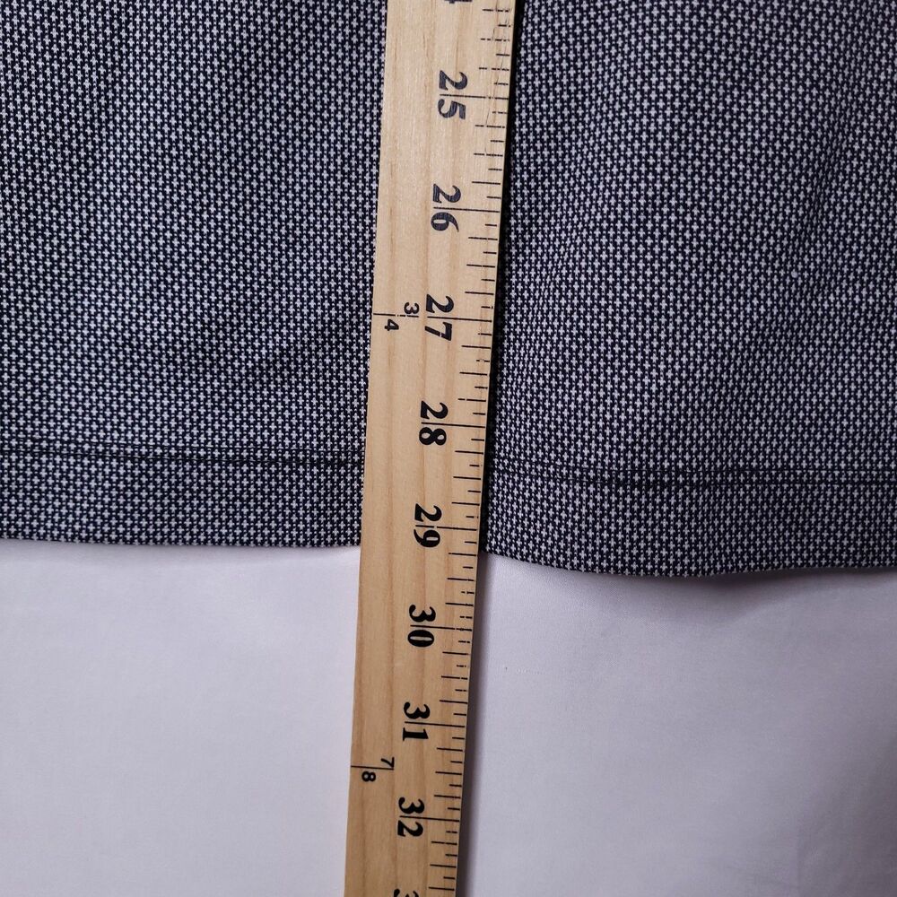 Untuckit Polo Shirt Mens Large Gray Damaschino Diamond Birdseye Long Sleeve - Picture 6 of 12
